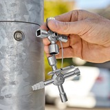KNIPEX 00 11 01 nøgle til hjælpe- & kontrolskab, Topnøgle Rustfrit stål, Rustfrit stål, 2 ben, 10 hoved(er), Cirkel, Halvcirkel, Firkant, Trekant, 5,6-7,8-9,10-11 mm