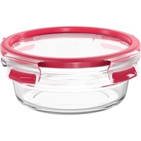 Emsa CLIP & CLOSE N1040300 enhed til madopbevaring Rund Kasse 0,6 L Transparent 1 stk, Boks gennemsigtig/Rød, Kasse, Rund, 0,6 L, Transparent, Glas, 420 °C
