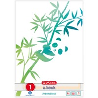 Herlitz GREENline blok og notesblok A4 50 ark Grøn, Hvid, College blok Billede, Grøn, Hvid, A4, 50 ark, 70 g/m², Linieret papir