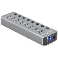 DeLOCK 63264 interface hub USB 3.2 Gen 1 (3.1 Gen 1) Type-B Grå, USB hub grå, USB 3.2 Gen 1 (3.1 Gen 1) Type-B, USB 3.2 Gen 1 (3.1 Gen 1) Type-A, Grå, 0,8 m, 46 mm, 144 mm