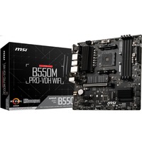MSI B550M PRO-VDH WIFI bundkort AMD B550 Stik AM4 micro ATX Sort, AMD, Stik AM4, 3rd Generation AMD Ryzen™ 3, 3rd Generation AMD Ryzen 5, 3rd Generation AMD Ryzen™ 7, 3rd..., DDR4-SDRAM, 128 GB, DIMM